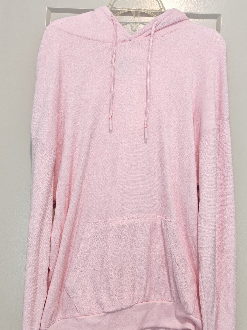 Light Pink Hooded Pullover Sweatshirt